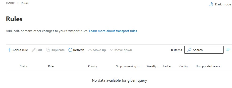 Exchange Online Mail Flow Rules